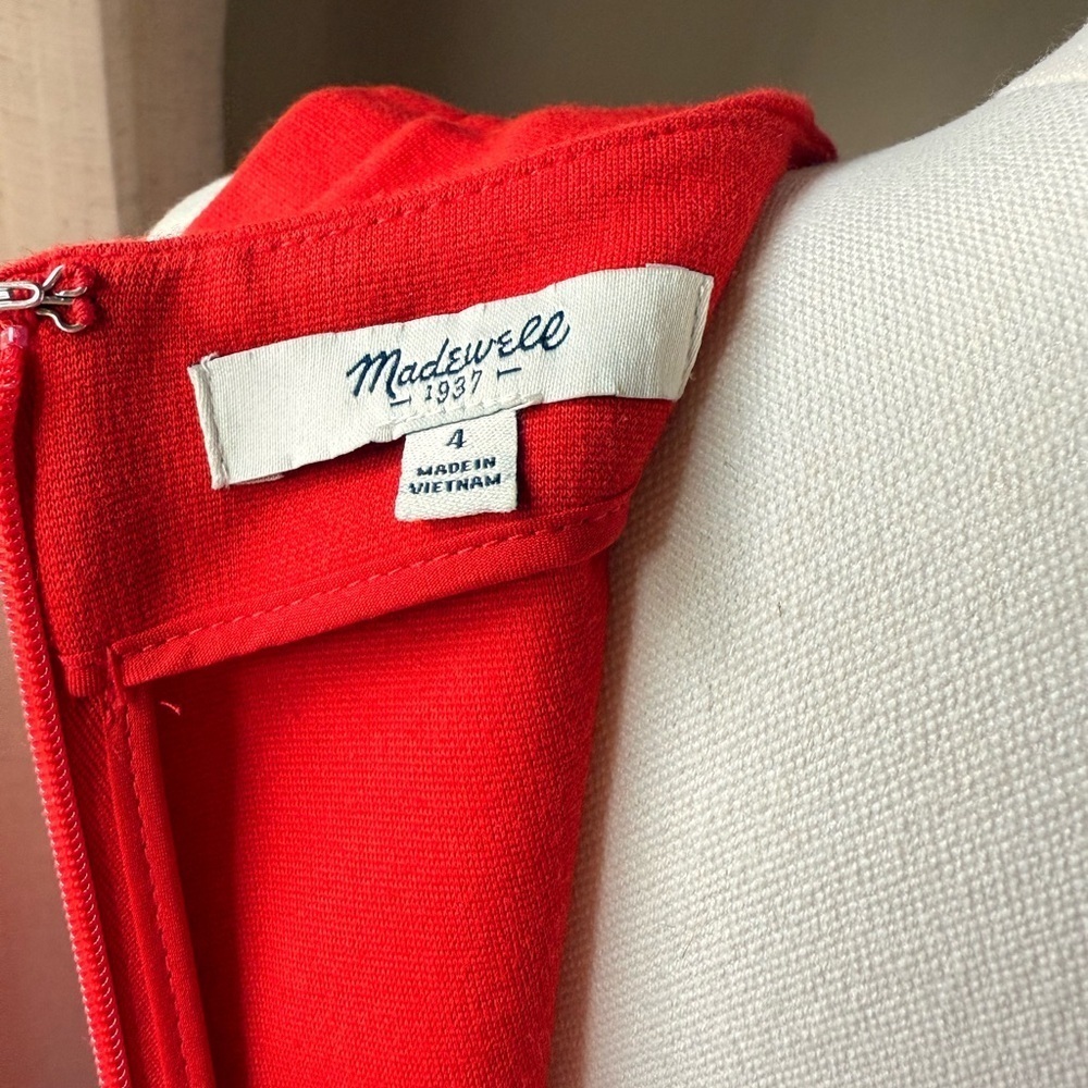 Madewell Red Sleeveless A-Line Cocktail Dress - Picture 3 of 4